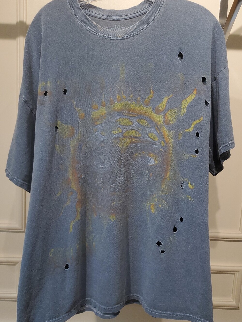 Sublime Gray Distressed Band 90's Tee Shirt with Sun Face Y2K Men's Size MEDIUM - Picture 2 of 5
